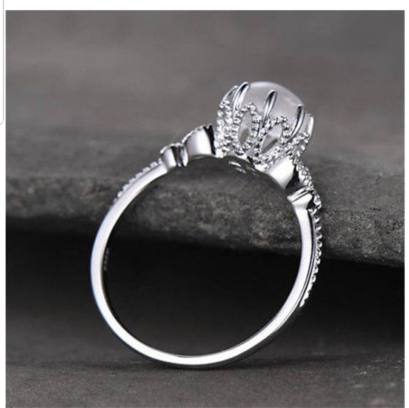 Silver Plated Moonstone Ring - Picture 4 of 8